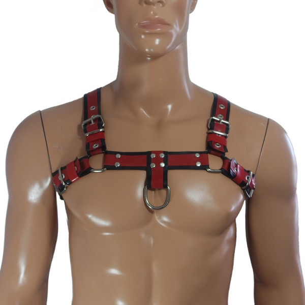Bulldog red & black chest harness